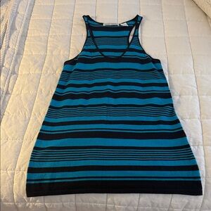 Autumn Cashmere Blue and Black Striped Top